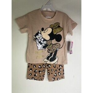 Disney Minnie Mouse 2 Piece Shorts and Top T-Shirt Outfit Set Girls Size 3T NEW